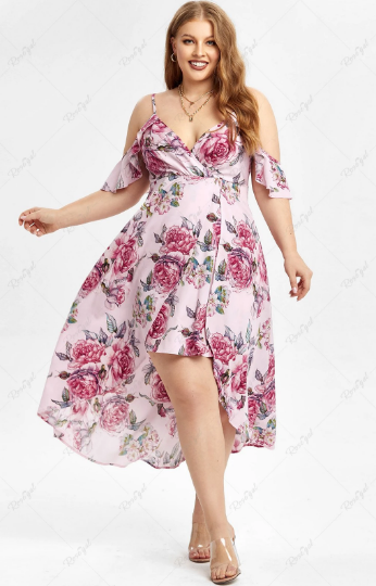 Floral Print High Low Maxi